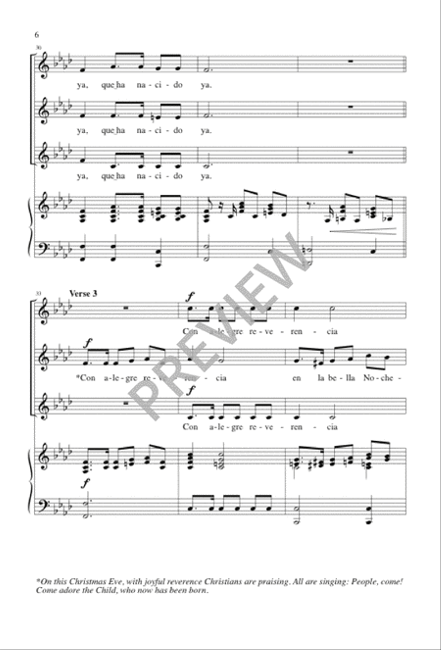 In the Night / En la Noche 3-Part scores gallery preview page 6