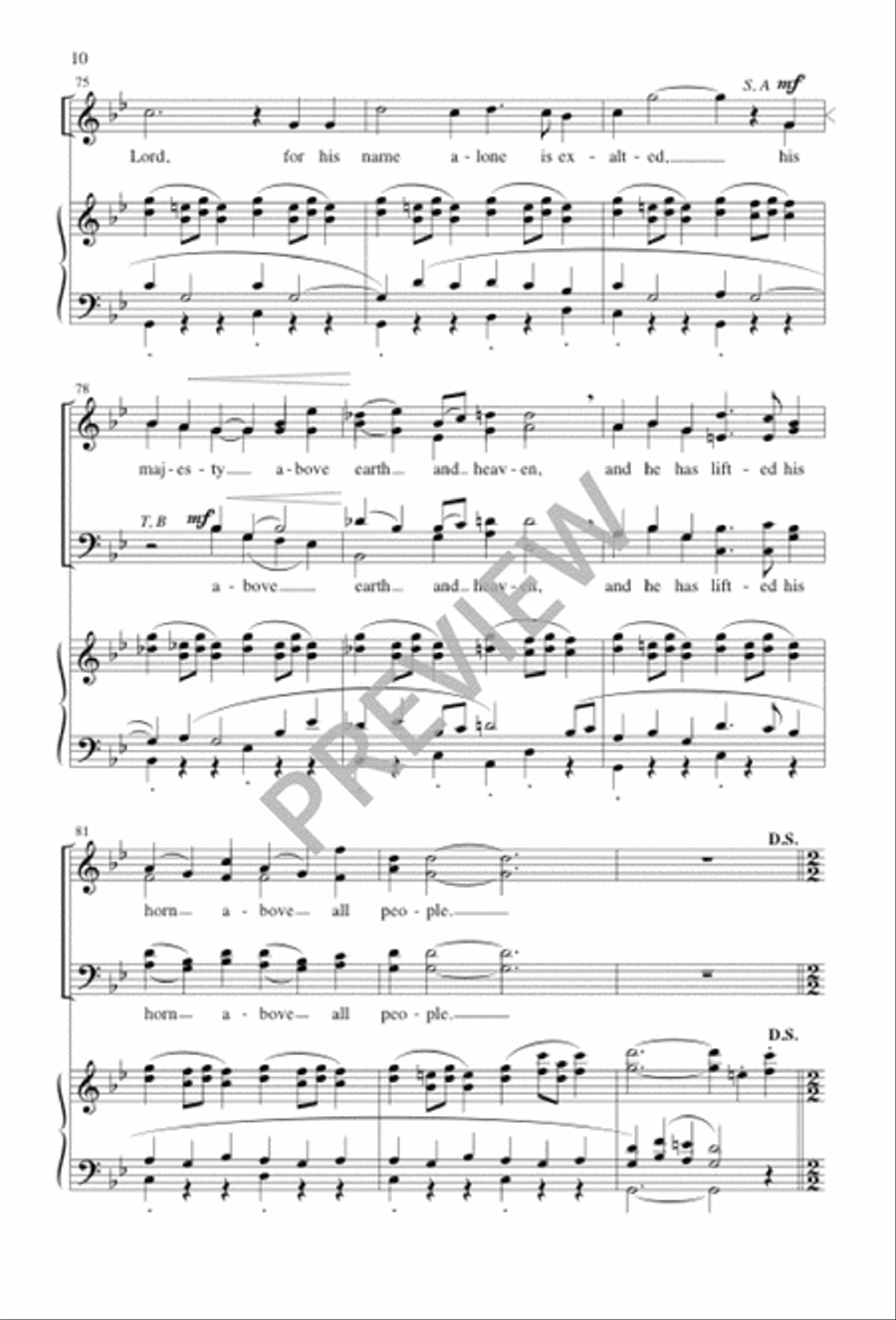 Laudate Dominum de caelis 4-Part scores gallery preview page 9