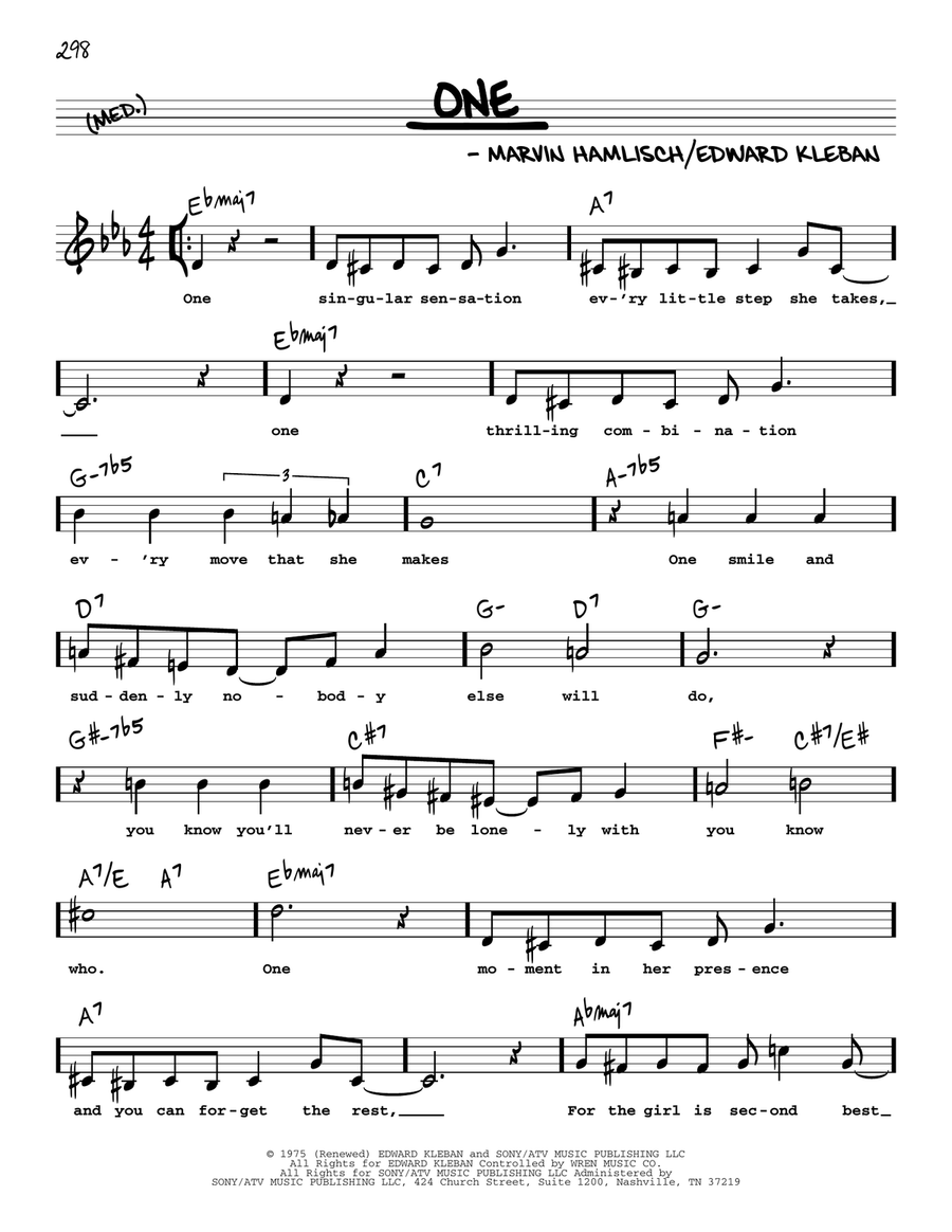 One (High Voice) (from A Chorus Line) Choir scores gallery preview page 1