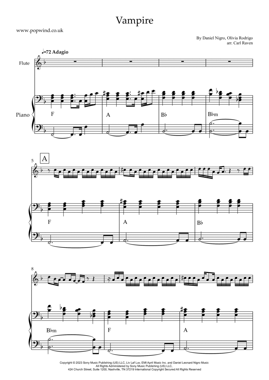 Vampire Flute scores gallery preview page 1