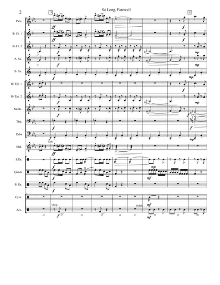 So Long, Farewell Marching Band scores gallery preview page 2