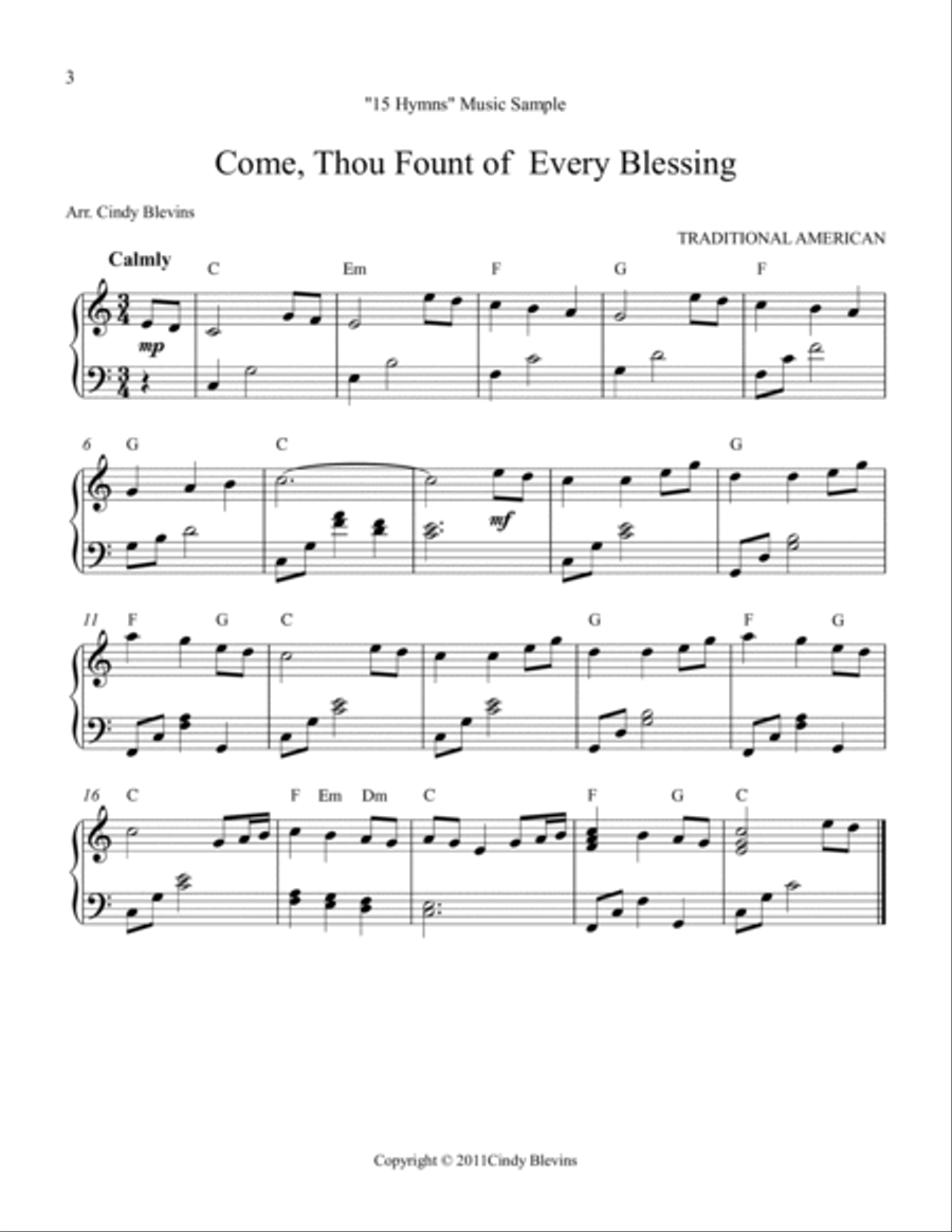 15 Hymns, for Lever or Pedal Harp Pedal Harp scores gallery preview page 4