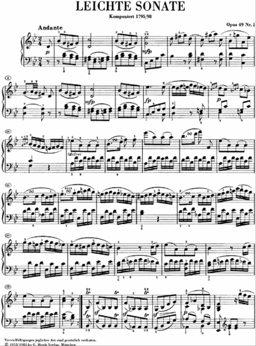 2 Easy Piano Sonatas: No. 19 in G Minor Op. 49, No. 1 and No. 20 in G Major Op. 49, No. 2 Easy Piano scores gallery preview page 2