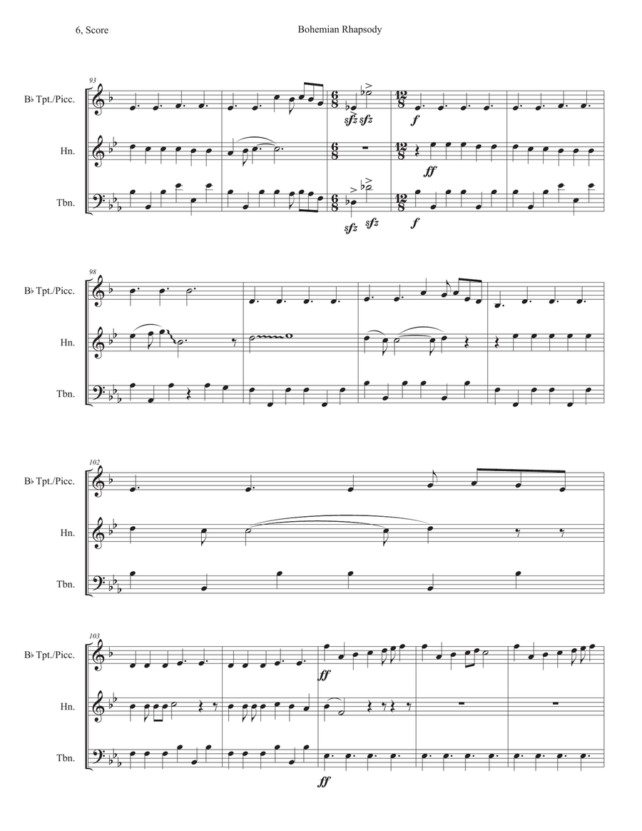 Bohemian Rhapsody Bohemian Rhapsody School and Community scores gallery preview page 6