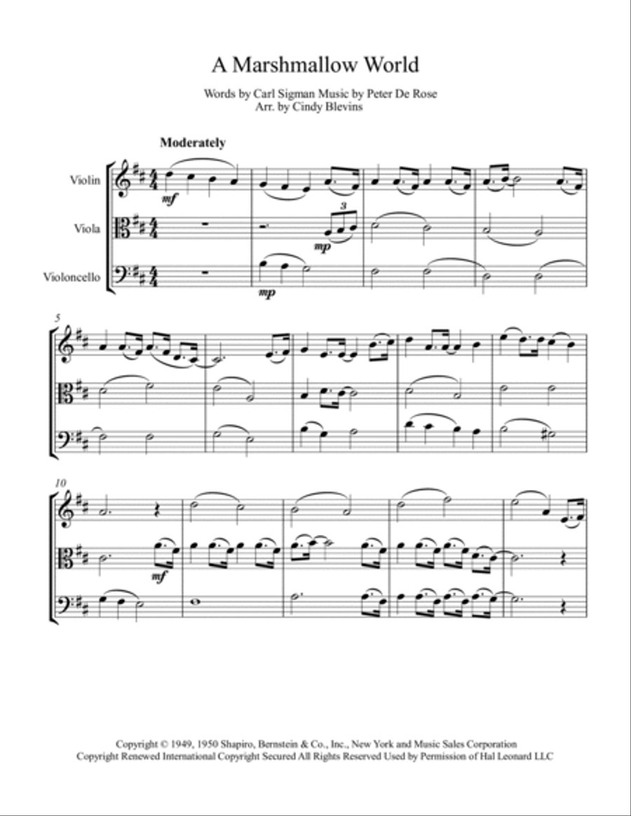 A Marshmallow World A Marshmallow World String Trio scores gallery preview page 2