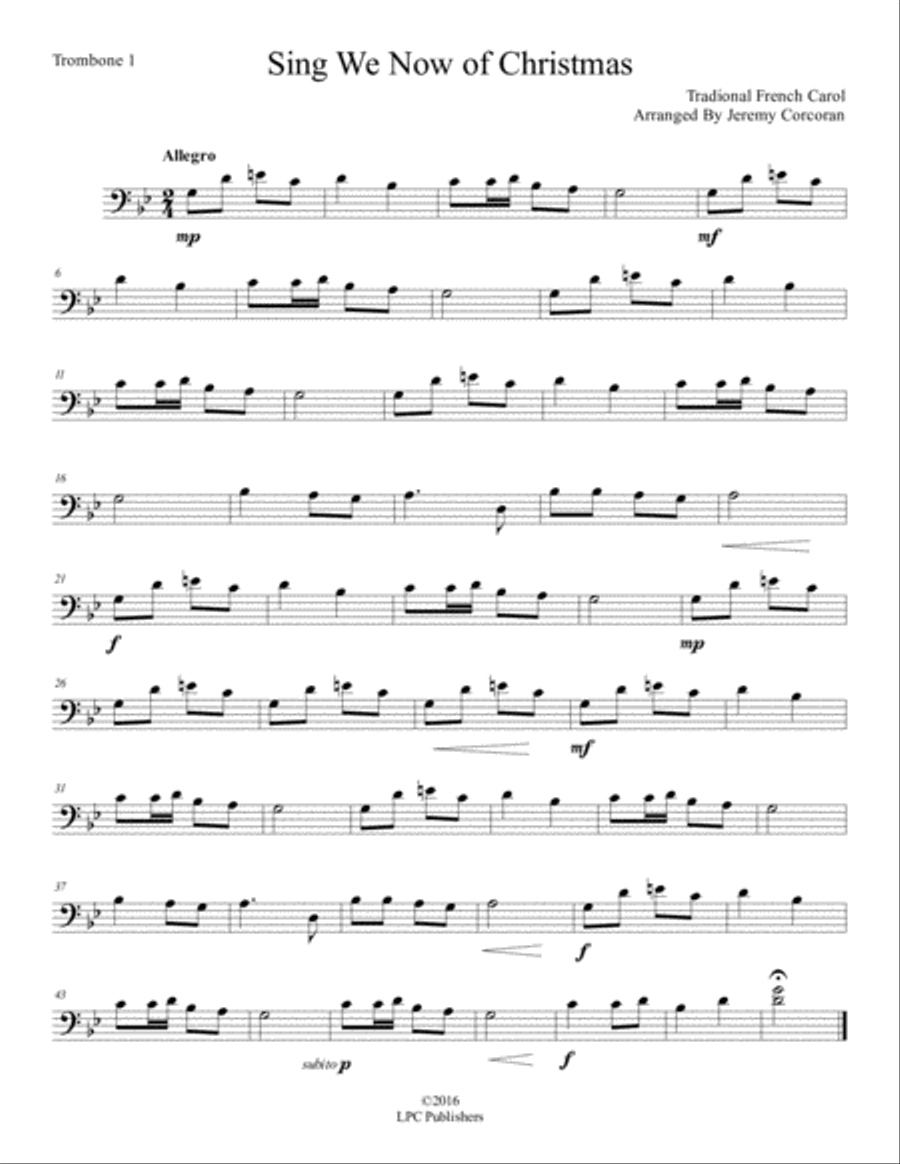 Sing We Now of Christmas for Trombone Quartet Sing We Now of Christmas for Trombone Quartet Trombone Quartet scores gallery preview page 4