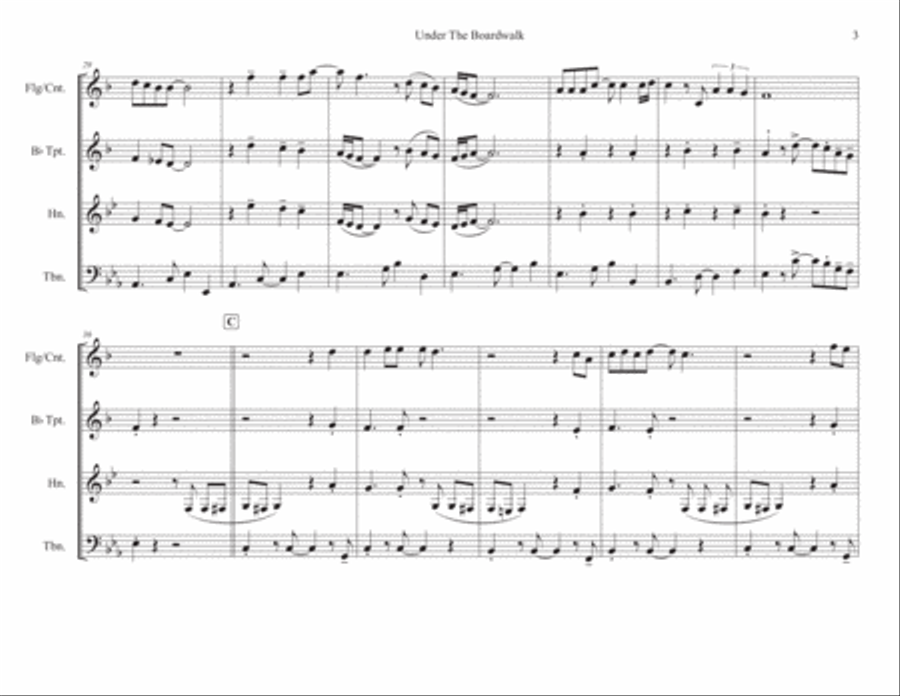 Under The Boardwalk Under The Boardwalk Brass Ensemble scores gallery preview page 4