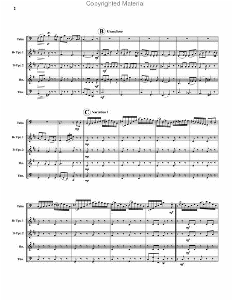 Believe Me If All Those Endearing Young Charms Brass Quintet scores gallery preview page 3