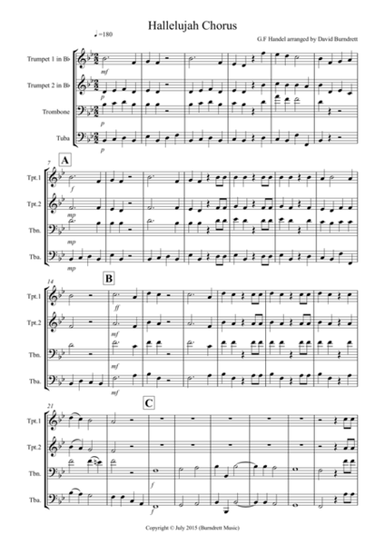 Hallelujah Chorus for Brass Quartet image number null