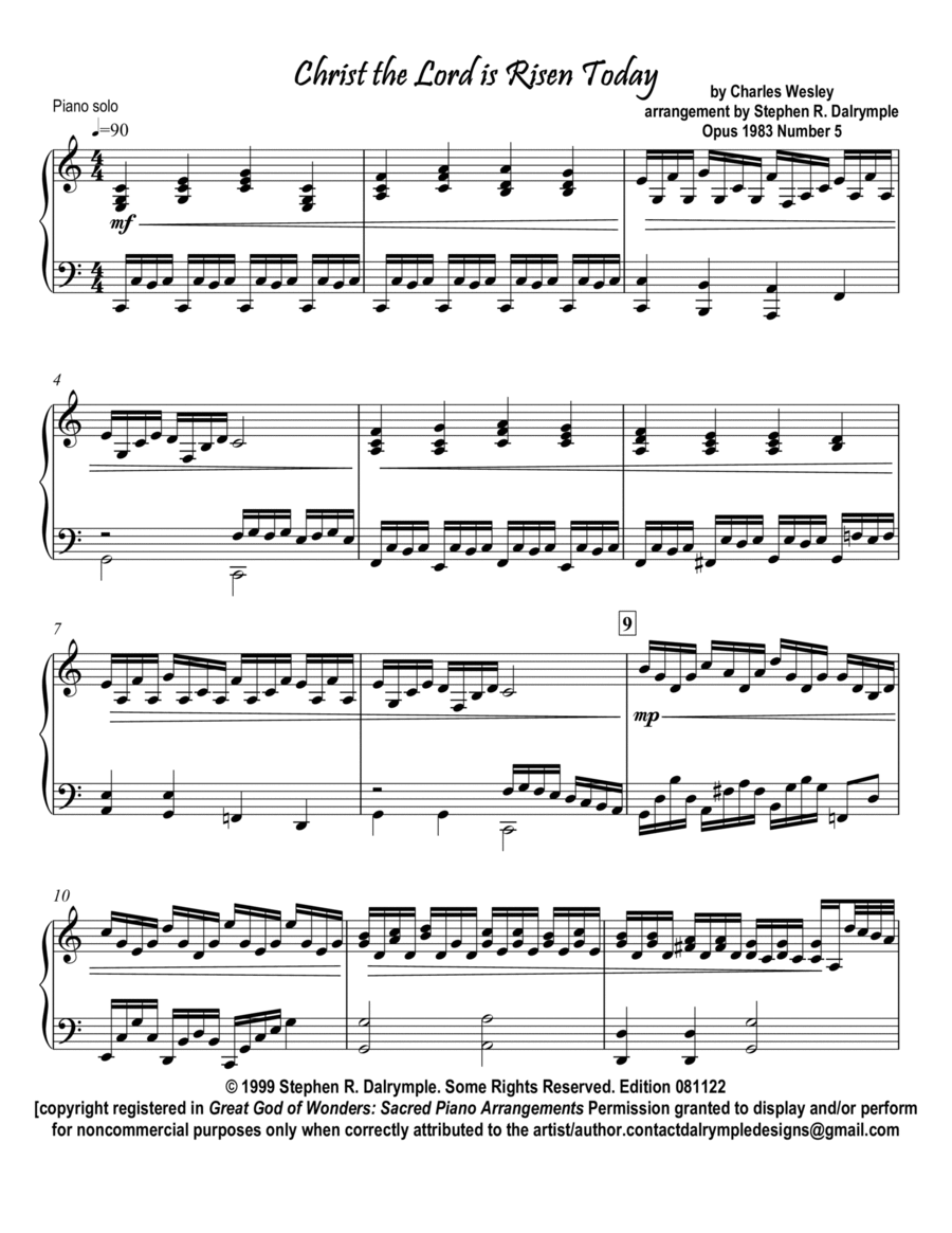 Christ the Lord is Risen Today Part scores gallery preview page 1