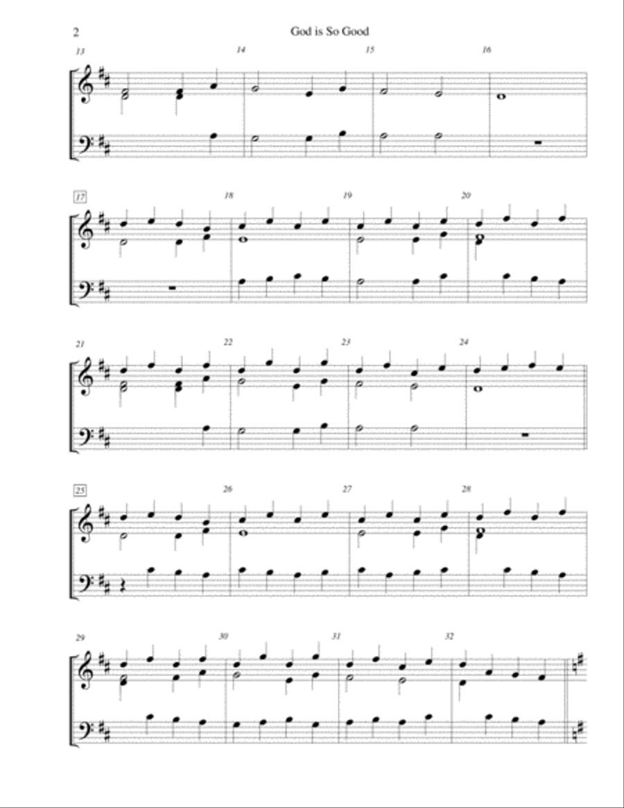 God is So Good - for 2-octave handbell choir 2-Octaves scores gallery preview page 2