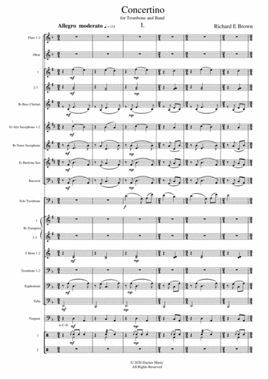 Concertino for Trombone and Band Concert Band scores gallery preview page 3