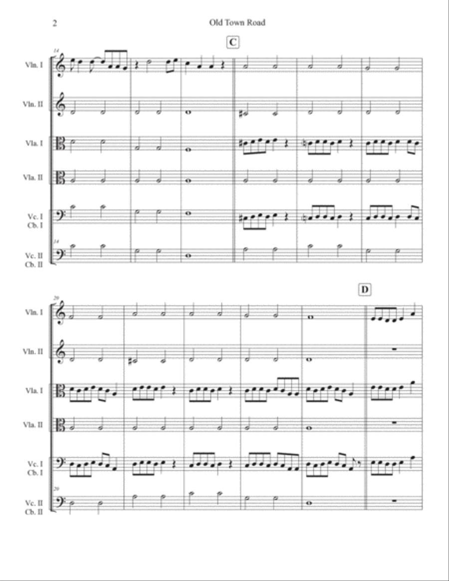 Old Town Road (remix) Old Town Road (remix) String Orchestra scores gallery preview page 2