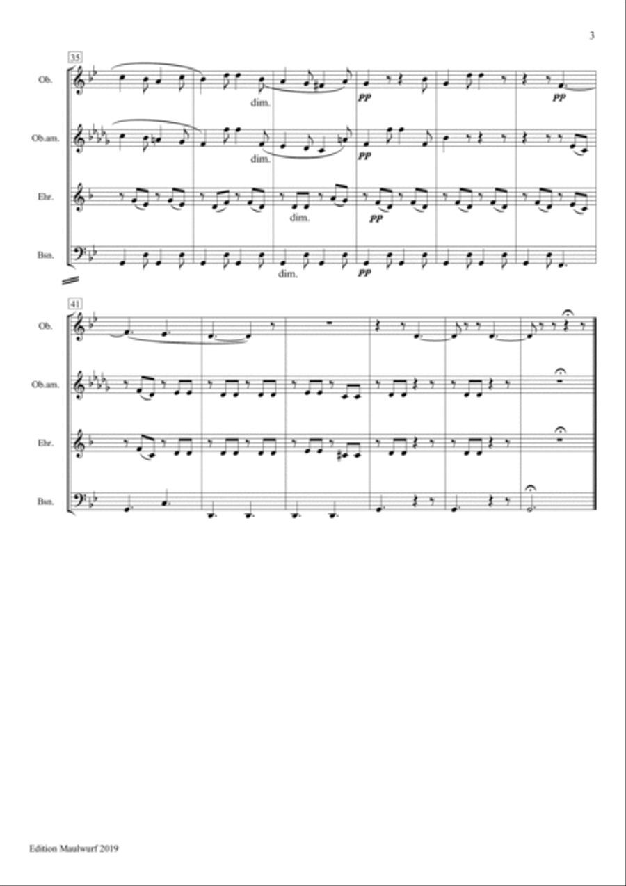 2 Barcaroles Woodwind Quartet scores gallery preview page 5