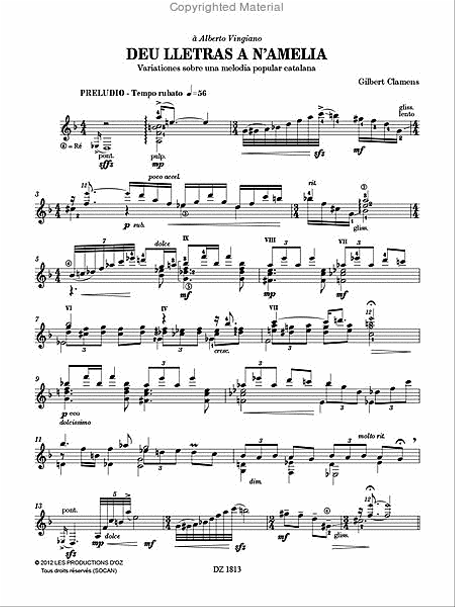 Deu Lletras a N’Amelia Deu Lletras a N’Amelia Classical Guitar scores gallery preview page 2
