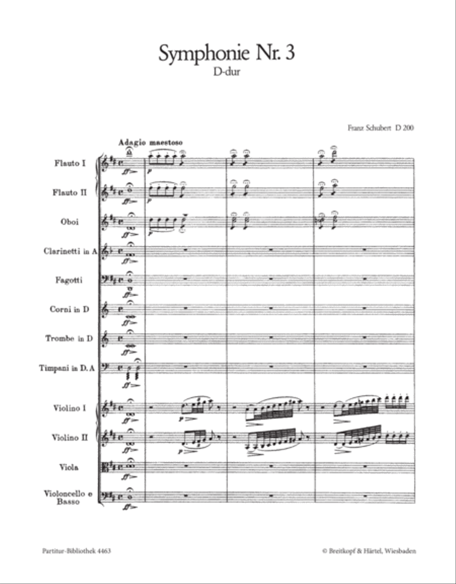 Symphony No. 3 in D major D 200 Orchestra scores gallery preview page 2