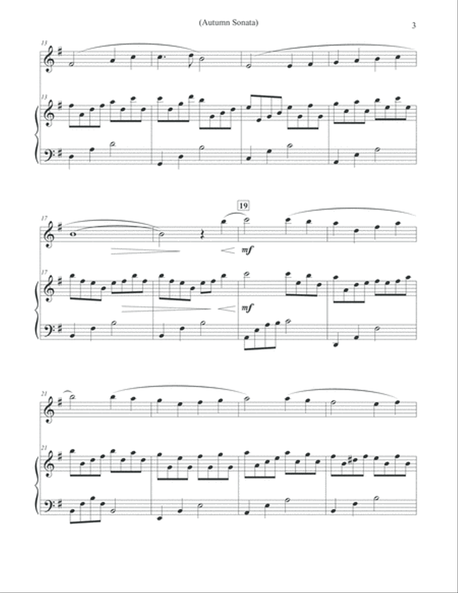 Autumn Sonata - Flute & Piano Flute Solo scores gallery preview page 3