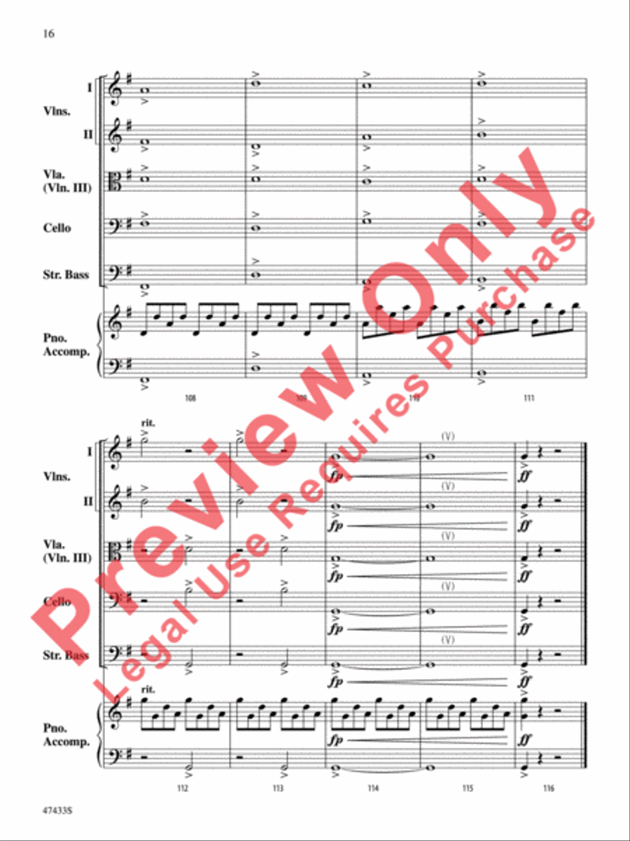 Themes from Pictures at an Exhibition String Orchestra scores gallery preview page 17