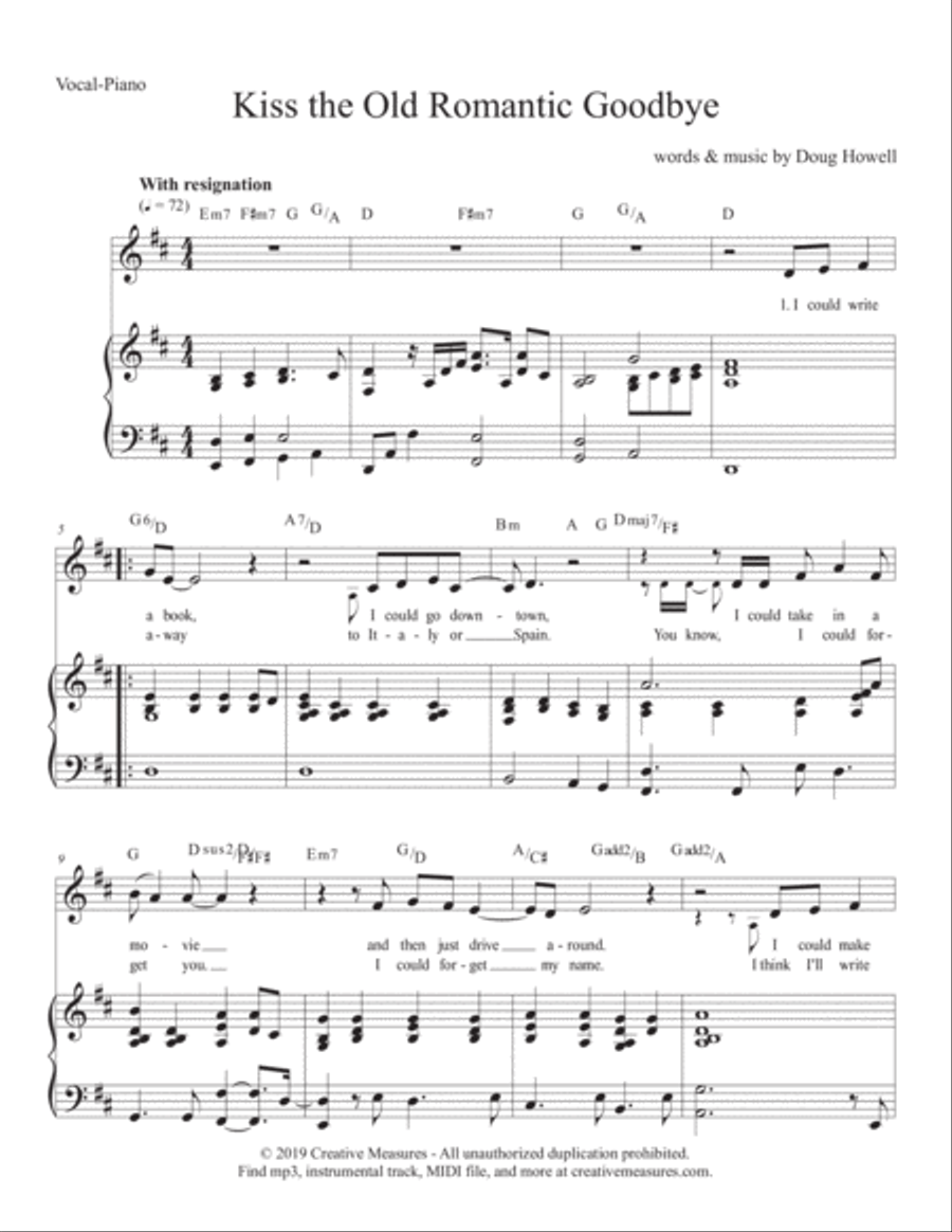 Kiss the Old Romantic Goodbye Voice scores gallery preview page 1