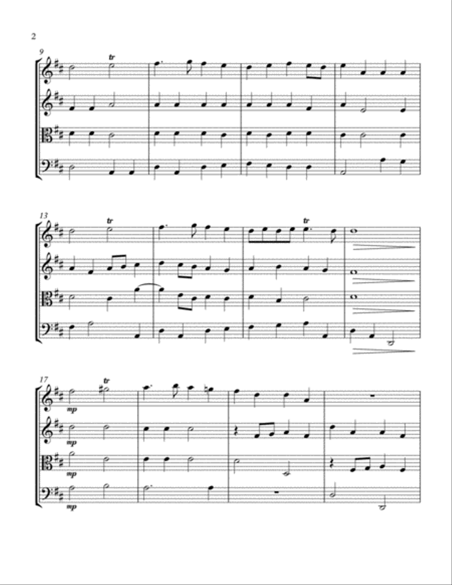 The Prince of Denmark's March for String Quartet [Best for Wedding] String Quartet scores gallery preview page 3