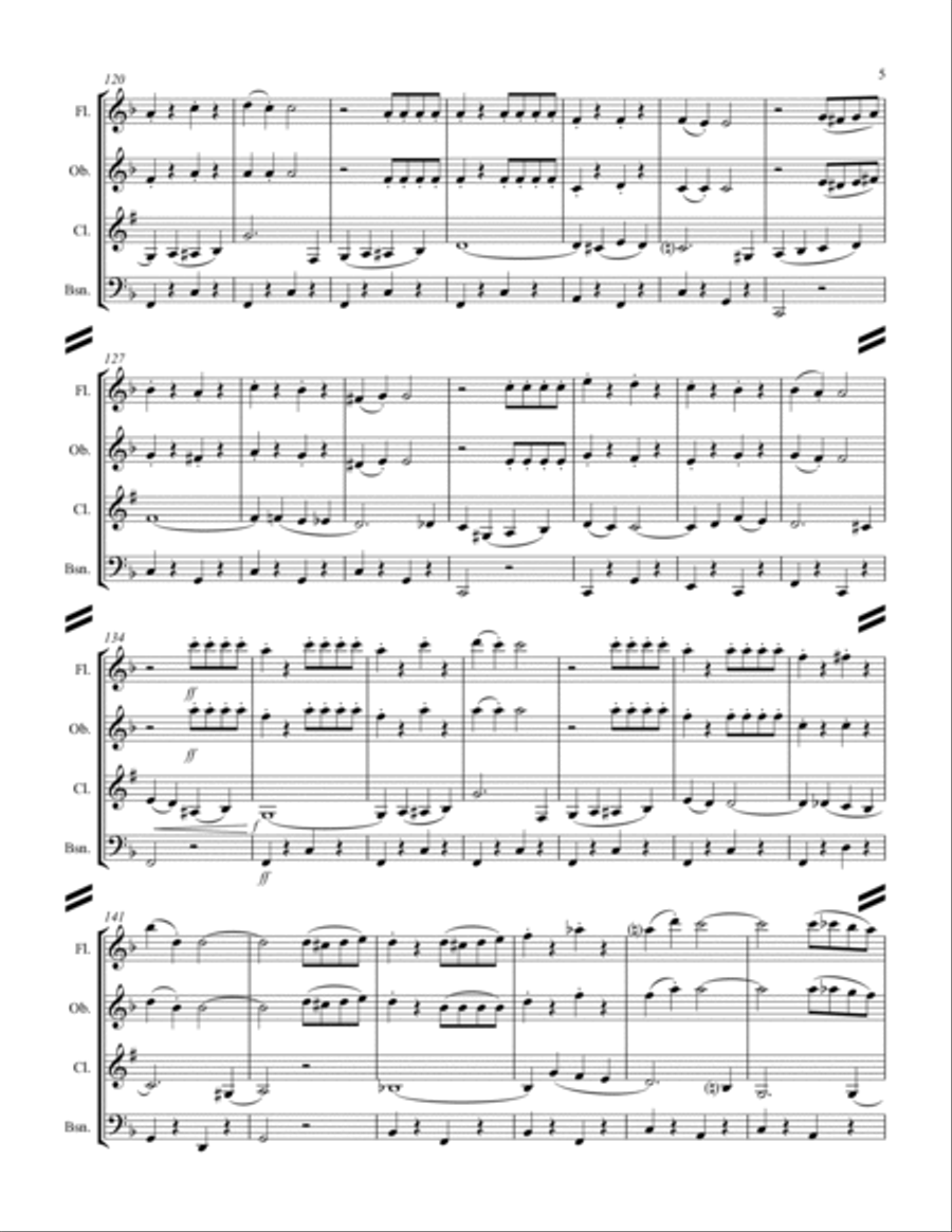 March - “Colonel Bogey” (for Woodwind Quartet) Woodwind Quartet scores gallery preview page 6
