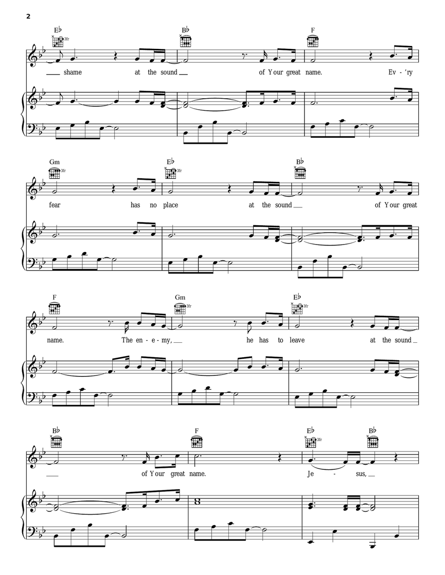 Your Great Name Your Great Name Piano, Vocal, Guitar scores gallery preview page 2