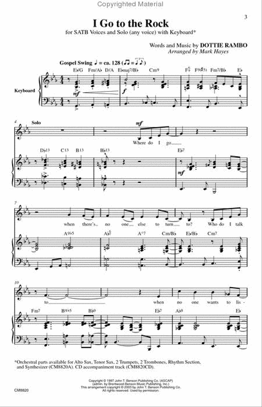 I Go To the Rock 4-Part scores gallery preview page 2