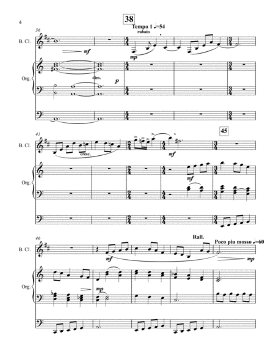 Affirmations for Bass Clarinet and Organ Woodwind Duet scores gallery preview page 4