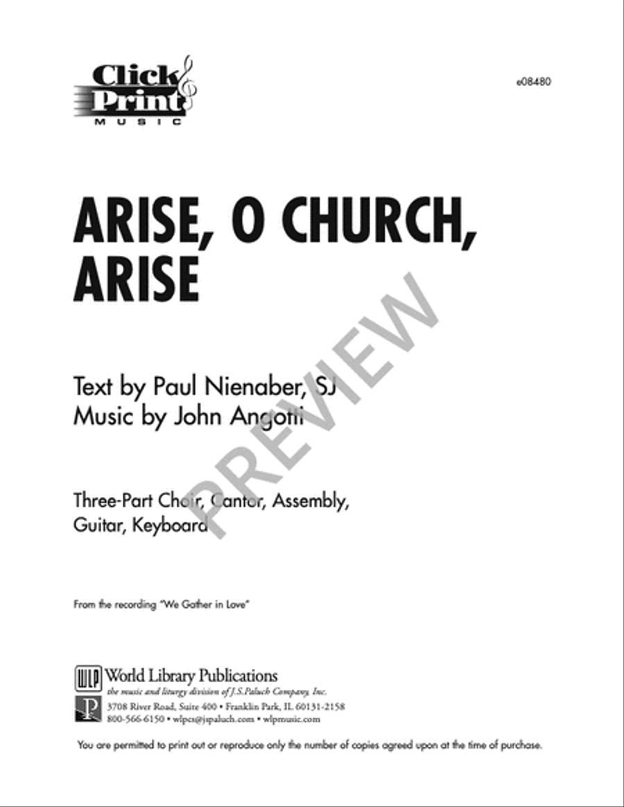 Arise, O Church Arise 3-Part scores gallery preview page 6