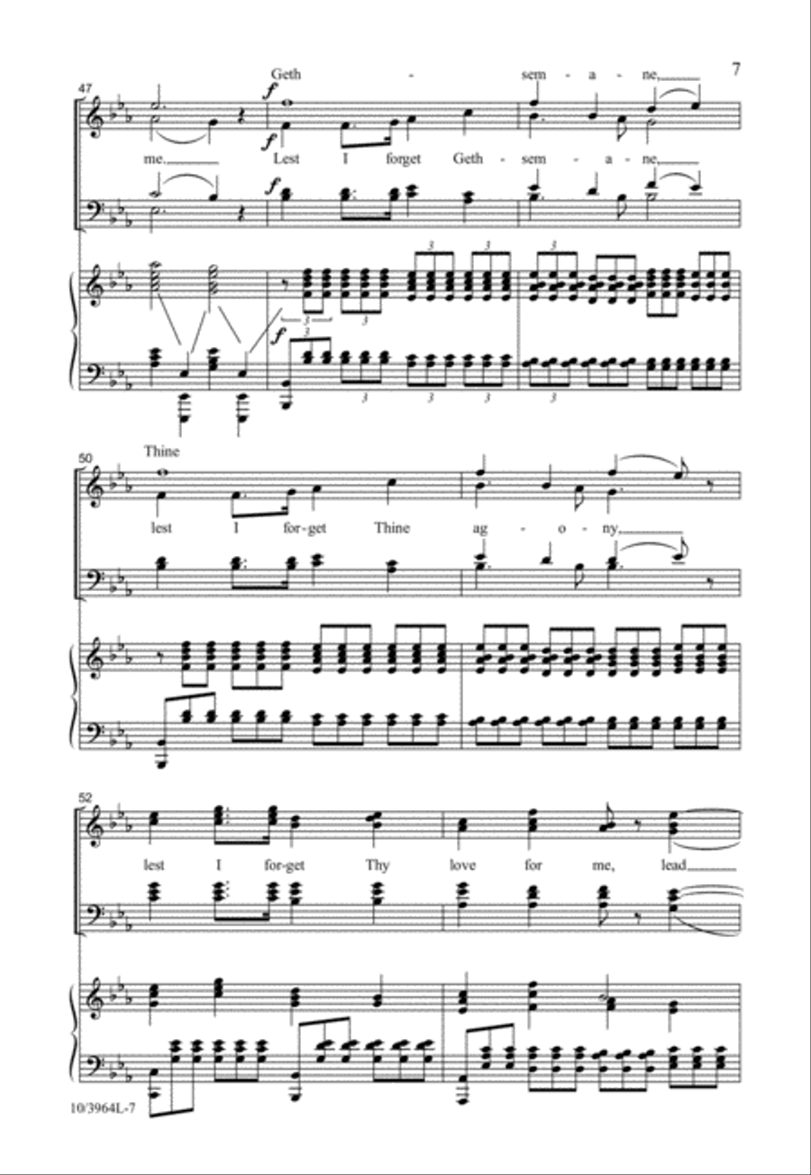 Lest I Forget Thy Love Divisi scores gallery preview page 7