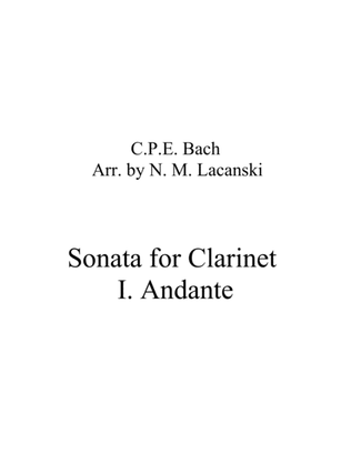 Book cover for Sonata in A Minor for Clarinet and String Quartet I. Andante