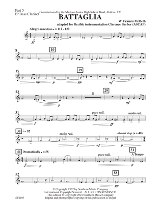 Battaglia - Bass Clarinet