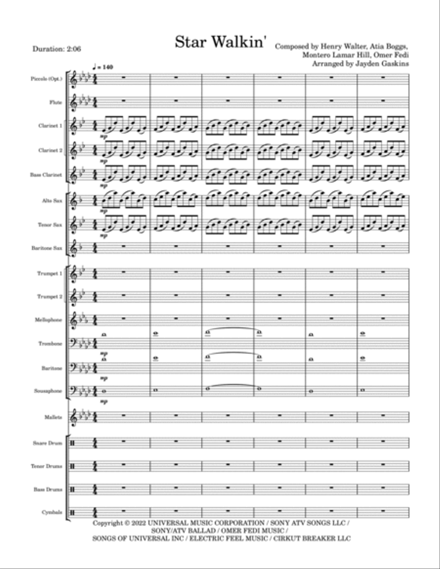 Star Walkin' (league Of Legends Worlds Anthem) Marching Band scores gallery preview page 2