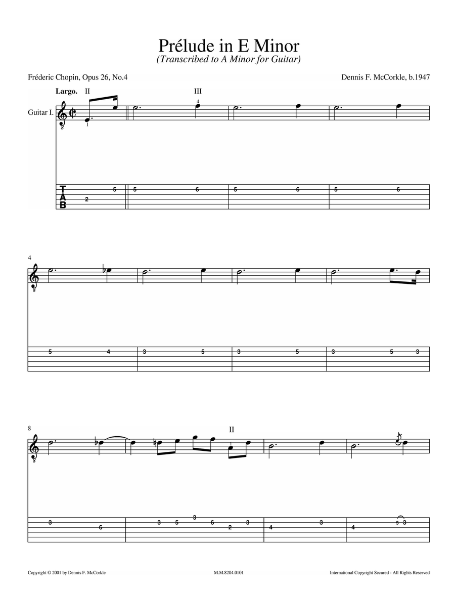 Prelude in E Minor, Op. 28, No. 4 (for Two Guitars) Acoustic Guitar scores gallery preview page 2
