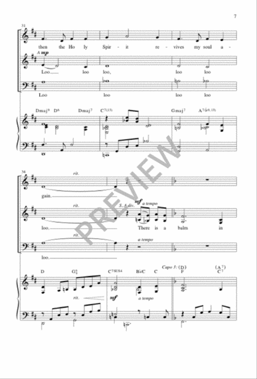 There Is a Balm in Gilead 3-Part scores gallery preview page 6