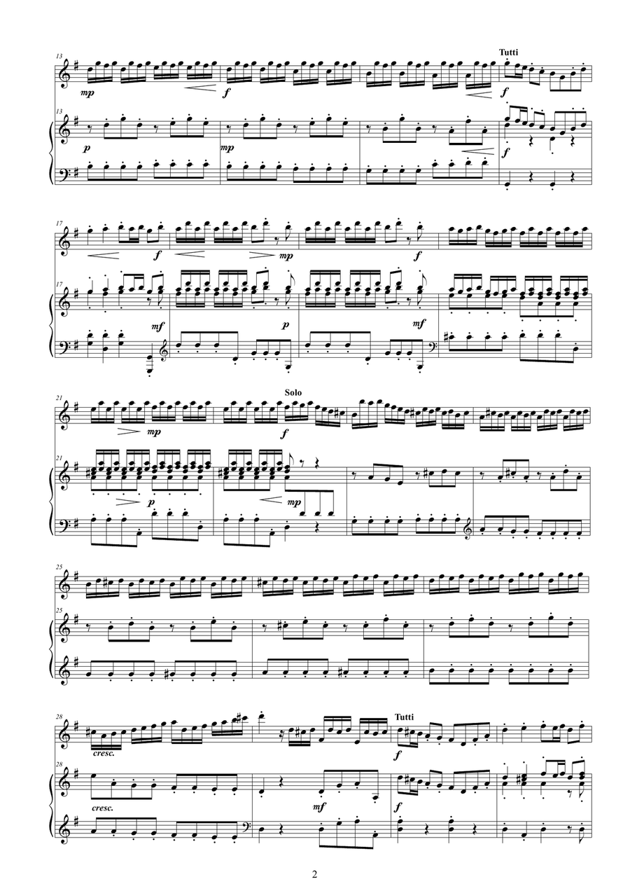 Vivaldi - Violin Concerto in G major RV 310 Op.3 No.3 for Violin and Piano Violin Solo scores gallery preview page 2
