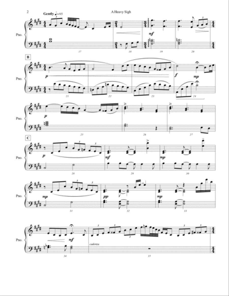 A Heavy Sigh Piano Solo scores gallery preview page 2