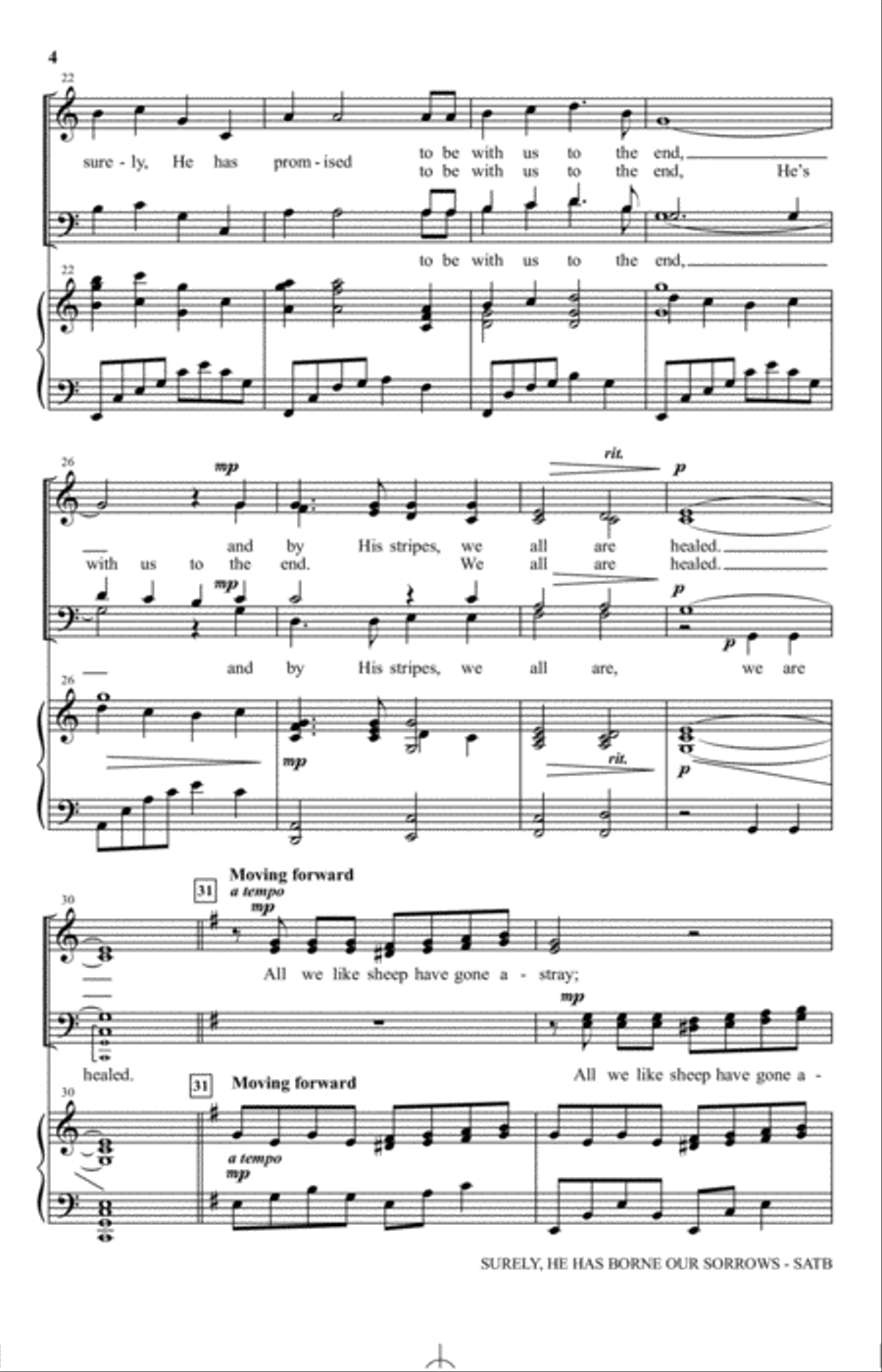 Surely, He Has Borne Our Sorrows 4-Part scores gallery preview page 3