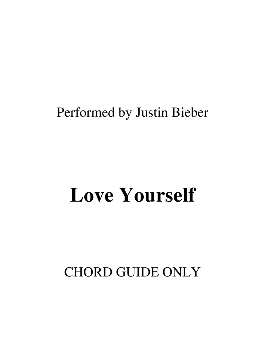 Love Yourself Love Yourself Piano scores gallery preview page 1