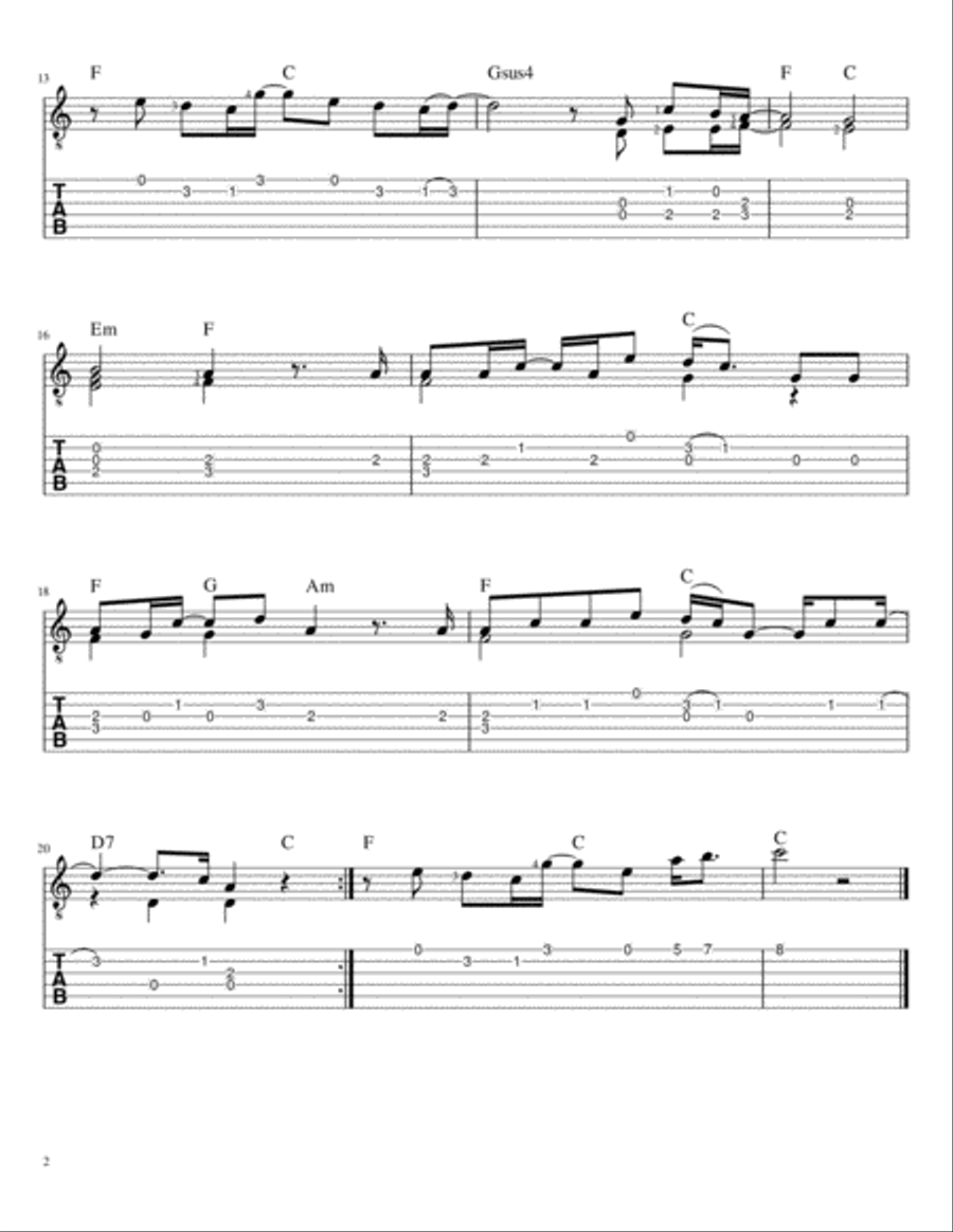 Fireflies Guitar Tablature scores gallery preview page 5