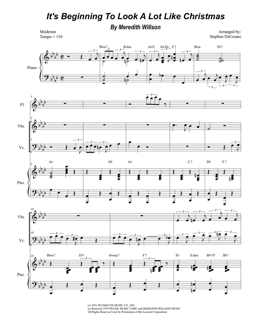 It's Beginning To Look Like Christmas Piano Trio scores gallery preview page 1