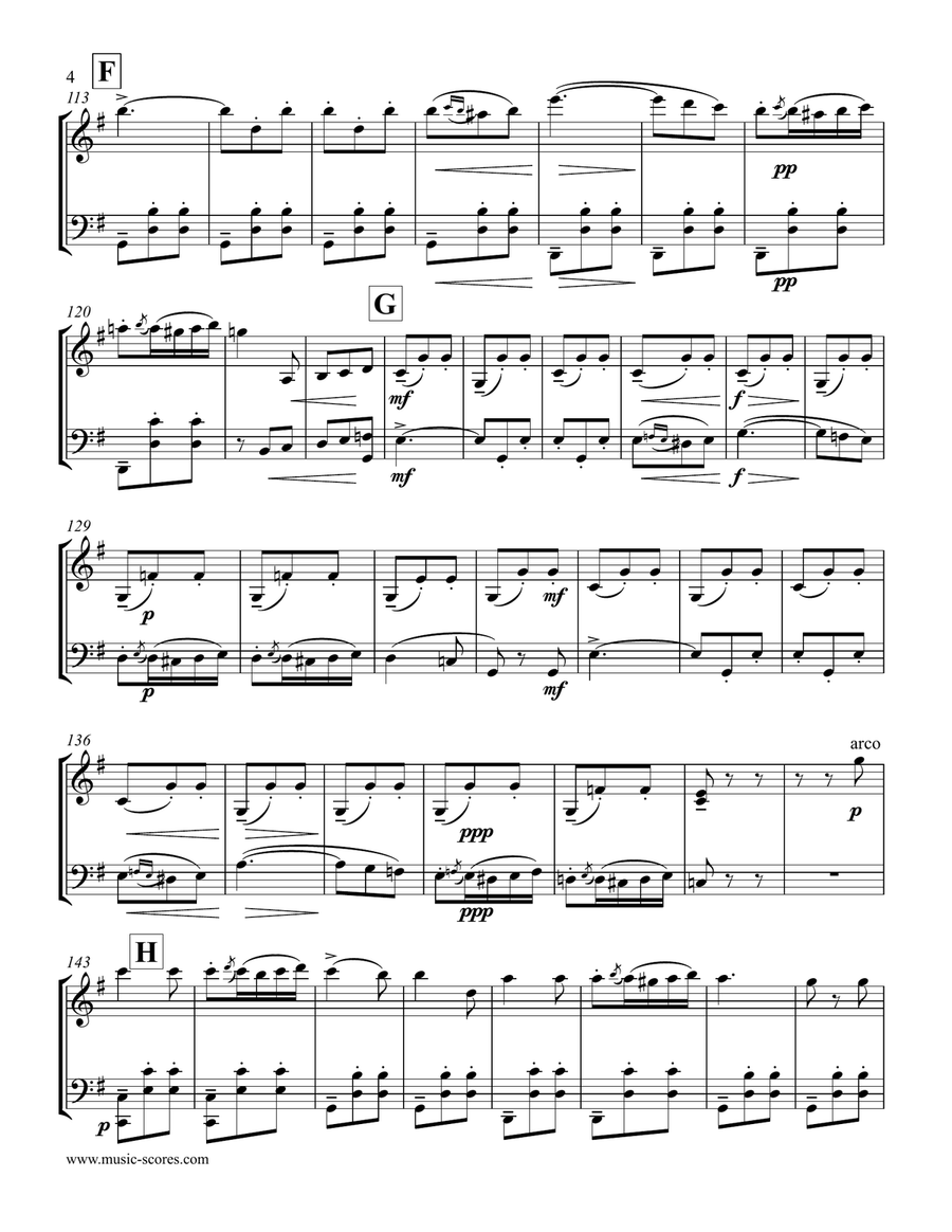 Verdi: Libiamo ne lieti calici - Brindisi from La Traviata - Violin & Cello String Duet scores gallery preview page 4