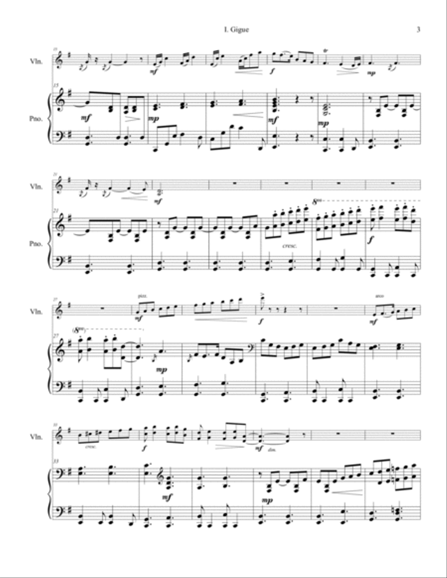 Three Dances for Violin and Piano Violin scores gallery preview page 3