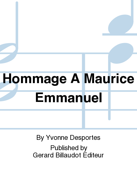 Hommage A Maurice Emmanuel