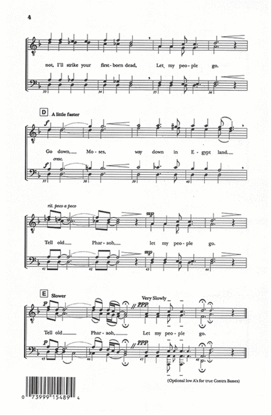 Go Down, Moses - TTBB TTBB scores gallery preview page 4