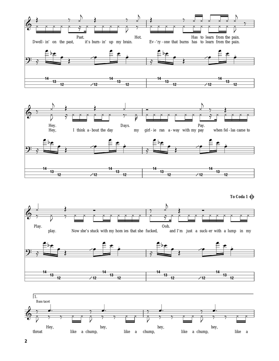 Nookie Bass Guitar Tablature scores gallery preview page 2