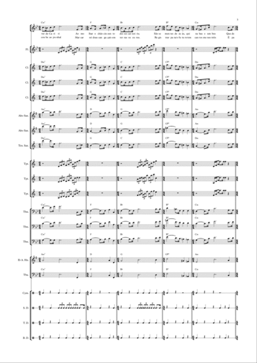Hino do Instituto Histórico e Geográfico do Cariri Paraibano Concert Band scores gallery preview page 3