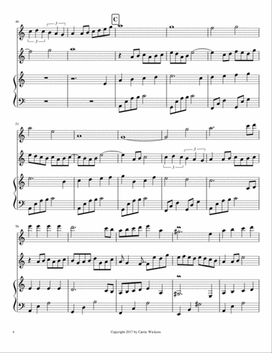 The God of Abraham Praise Flute Duet scores gallery preview page 4