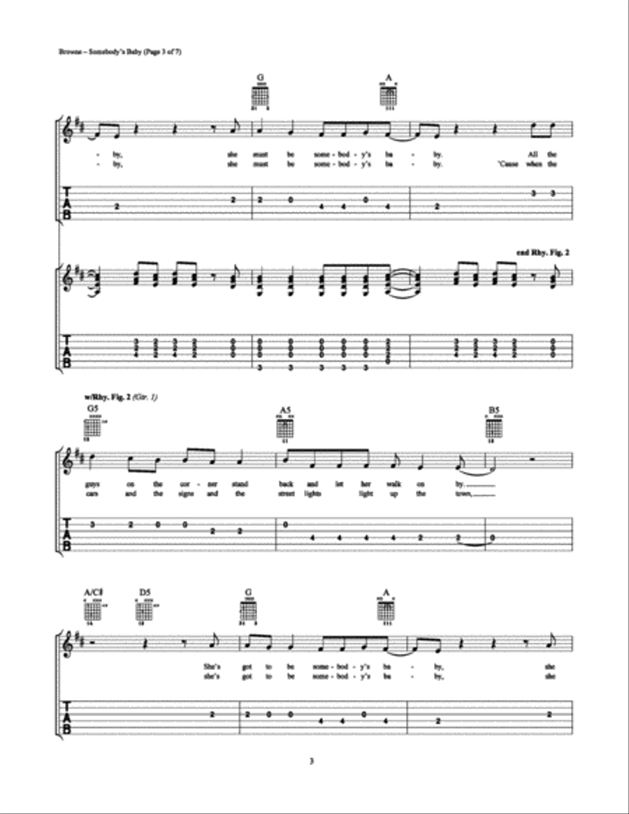 Somebody's Baby Easy Guitar scores gallery preview page 3