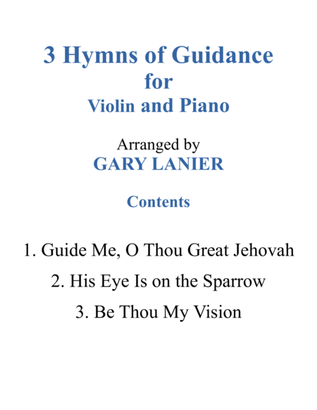 Gary Lanier: 3 HYMNS of GUIDANCE (Duets for Violin & Piano) image number null